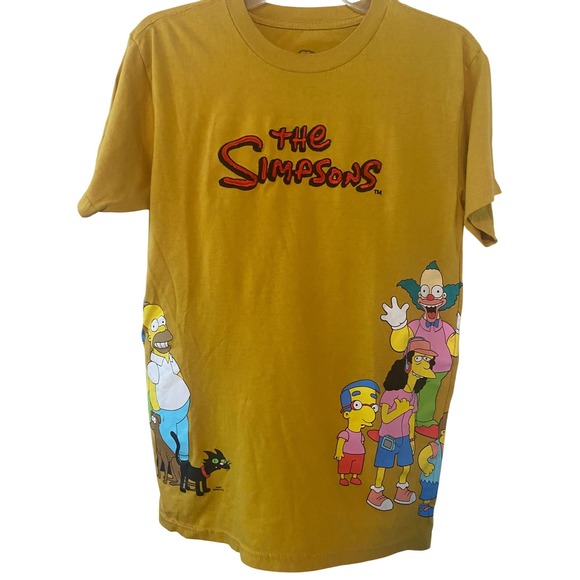The Simpsons Embroidered Graphic Print T-Shirt Cartoon Character Tee Medium NWoT - Picture 1 of 9